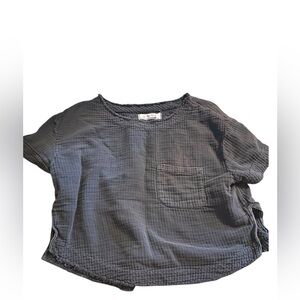 We The Free Navy Textured Top